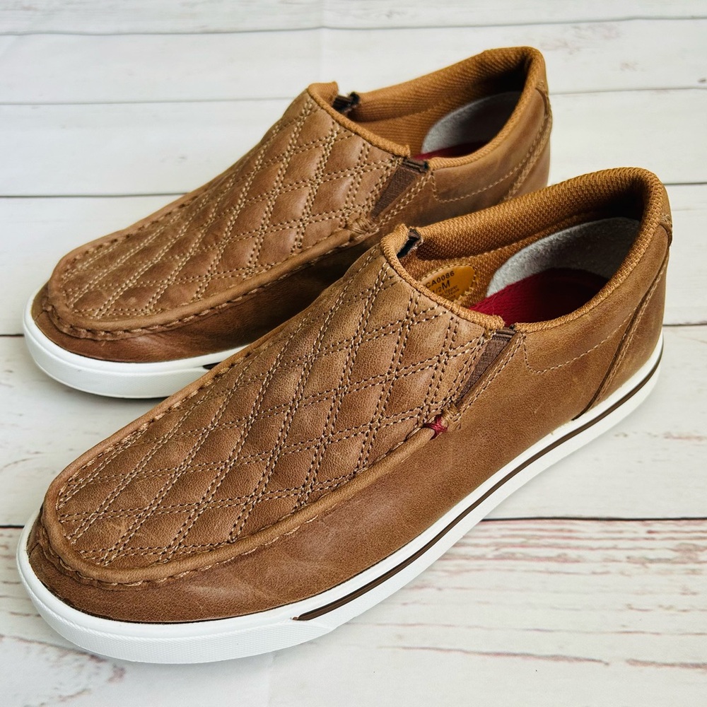 Twisted X Women’s Slip On Kicks Quilted Brown Leather Shoes WCA0086
